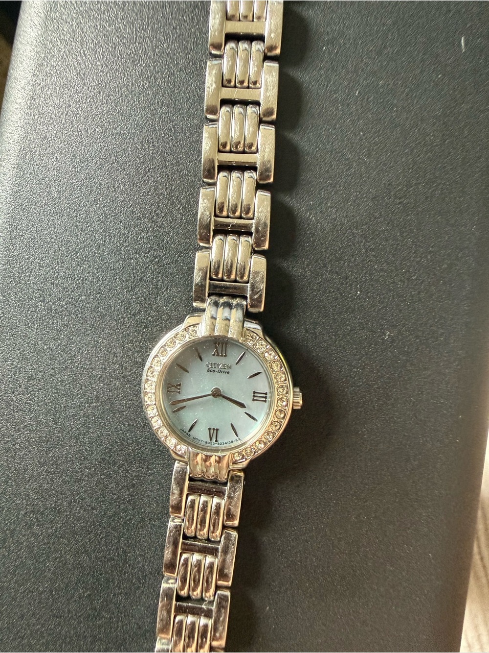 Citizen Watch Co. Sterling Silver Watch with Small Diamonds around Rim